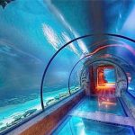 Модерен дизајн акрилен аквариум долг тунел